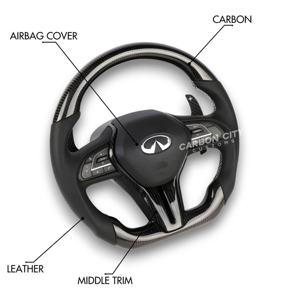 Infiniti Q50/Q60 Style Customizable Steering Wheel | 2018 - 2024 - Carbon City Customs
