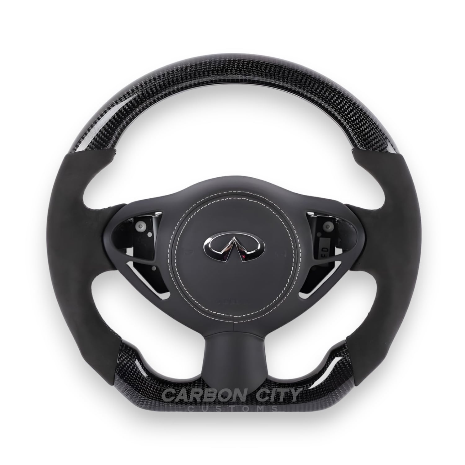 Infiniti carbon steering wheel side view