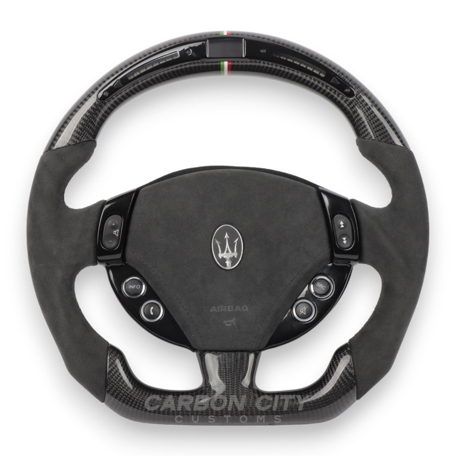Maserati carbon steering wheel front view