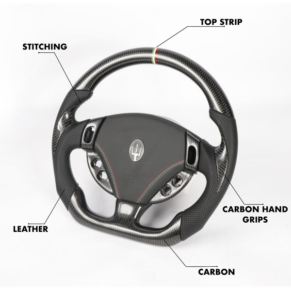 Maserati GranTurismo Style Customizable Steering Wheel - Carbon City Customs