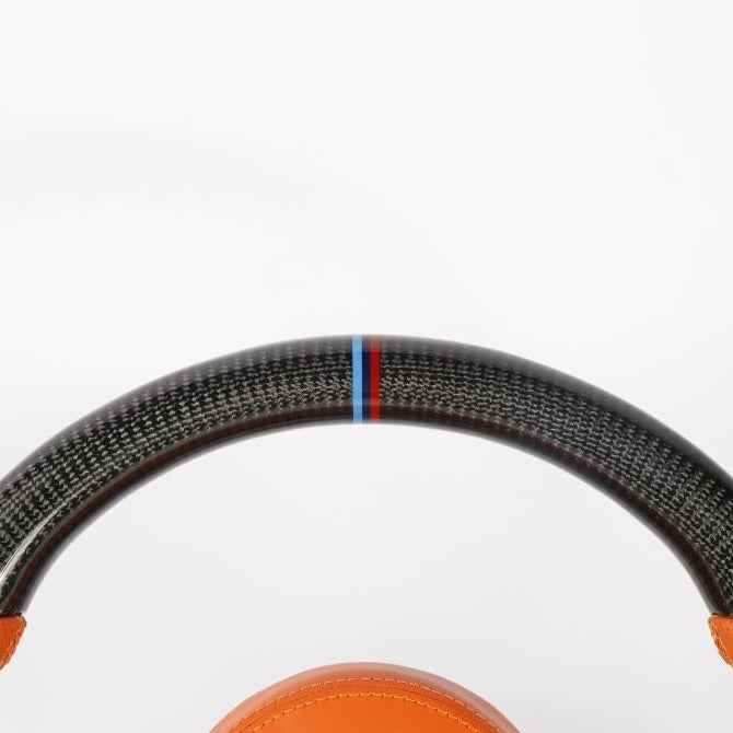 BMW M Style Pre Designed Orange Steering Wheel - Carbon City Customs