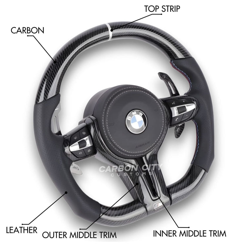 BMW M Style Customizable Steering Wheel - Carbon City Customs