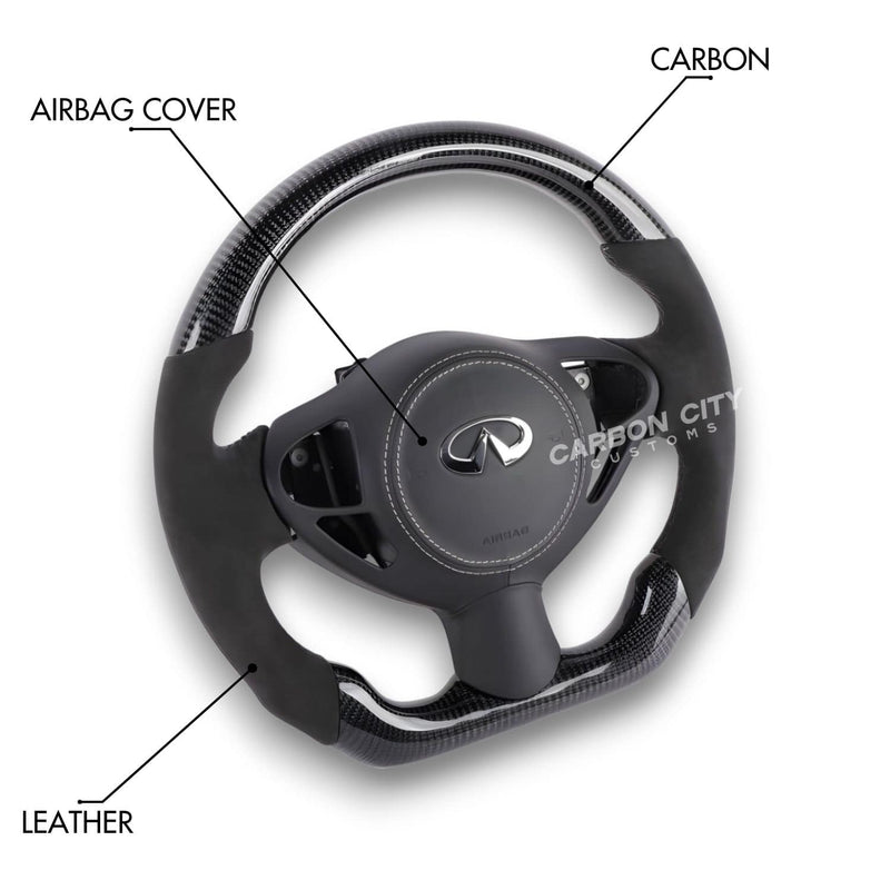 Infiniti FX35 Style Customizable Steering Wheel - Carbon City Customs