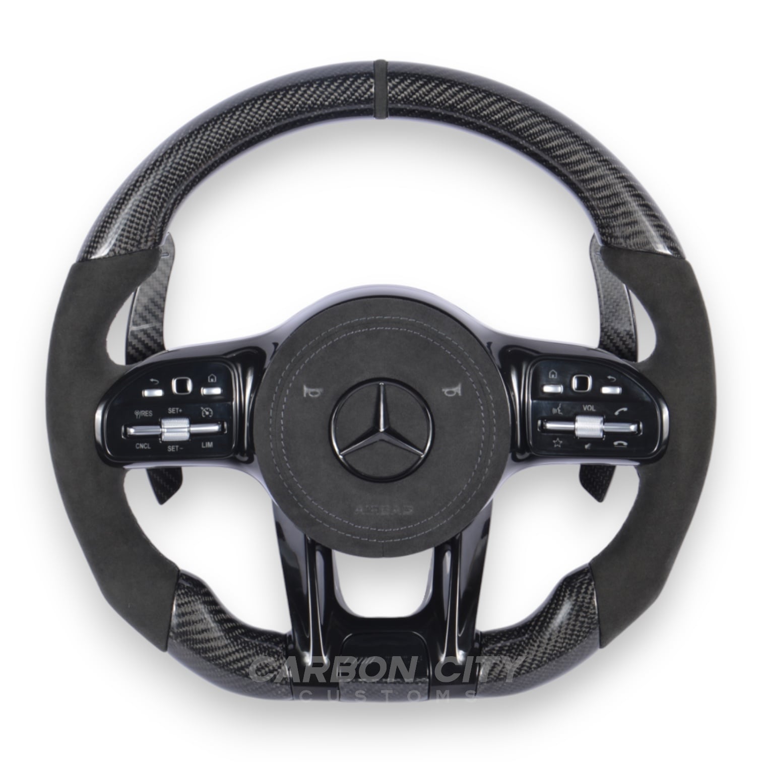 Mercedes-Benz carbon steering wheel side view