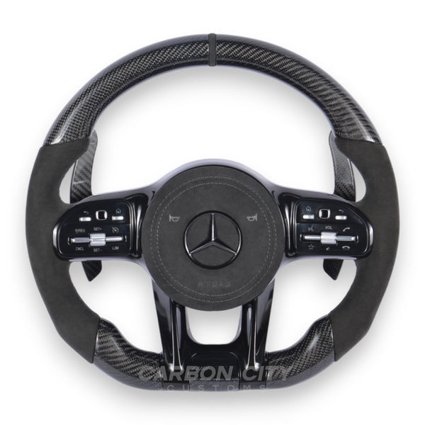 Mercedes-Benz 2020 AMG Performance Style Customizable Steering Wheel (Fits 2010+ All Models) - Carbon City Customs