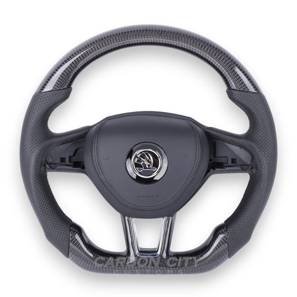 Skoda Octavia Style Customizable Steering Wheel - Carbon City Customs