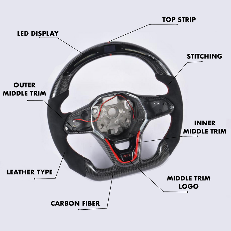 Volkswagen Golf Mk8 Style Customizable Steering Wheel - Carbon City Customs