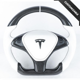 Tesla Model X Style Customizable Steering Wheel - Carbon City Customs