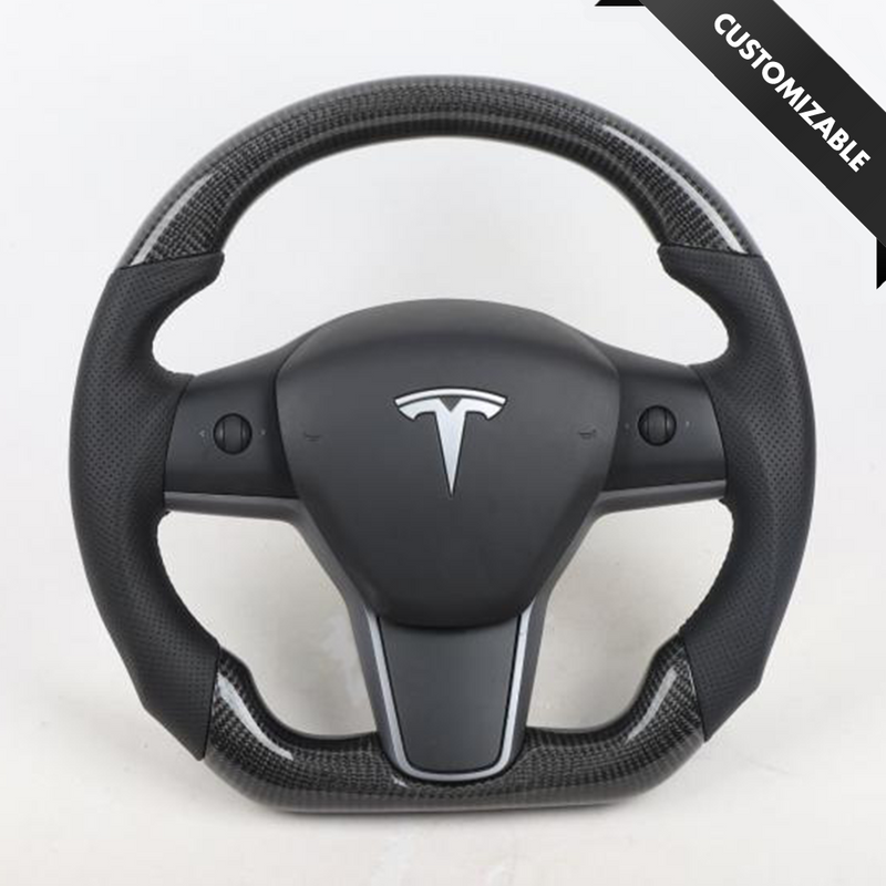 Tesla Model Y Style Customizable Steering Wheel - Carbon City Customs