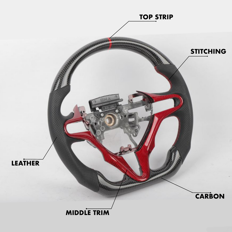 Honda Civic (8th Generation) Style Customizable Steering Wheel - Carbon City Customs