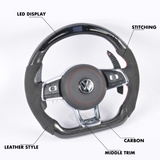 Volkswagen Golf Mk7 / Mk7.5 Style Customizable Steering Wheel - Carbon City Customs