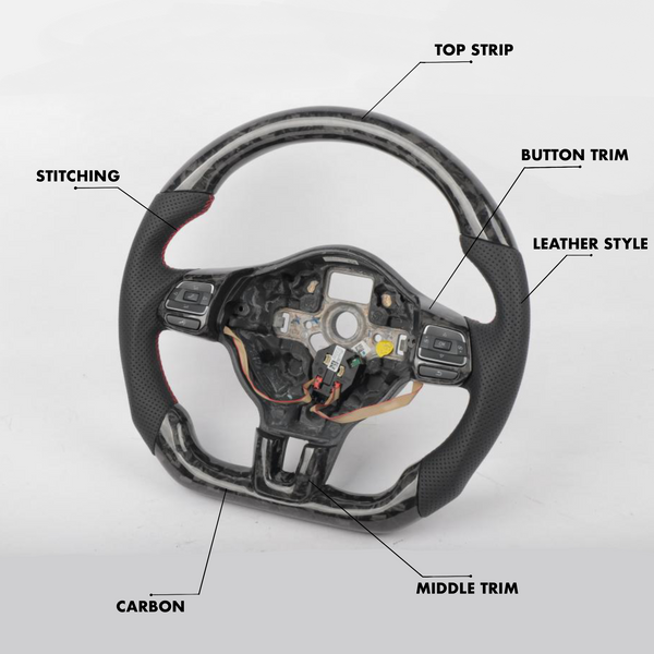 Volkswagen Golf Mk6 Style Customizable Steering Wheel - Carbon City Customs