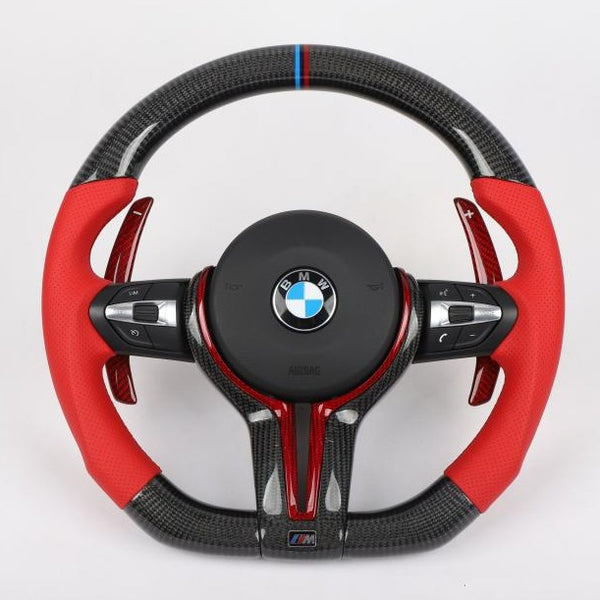 BMW M Style Pre Designed Red Steering Wheel - Carbon City Customs