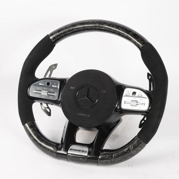 Mercedes-Benz 2020 AMG Performance Style Pre Designed Forged Complete Steering Wheel - Carbon City Customs
